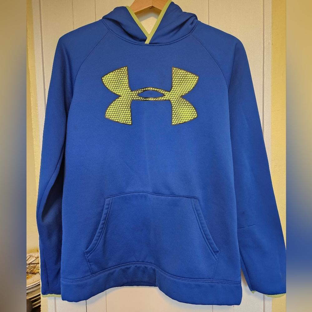 Under Armour Youth Storm Fleece Hoodie Sweatshirt Youth XL UA Logo Blue Yellow